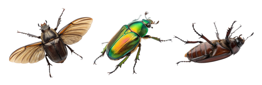 Three beetles, a common insect in the world