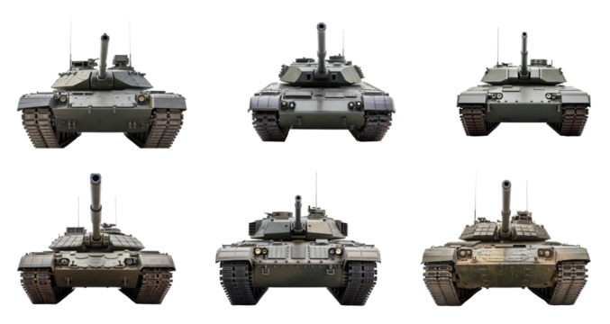 Six modern battle tanks for your project