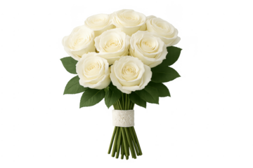 White roses bouquet symbolizing wedding, love, and romance