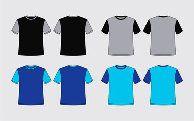 Colored tshirt vector illustration template white tshirt vector drawing
