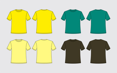Colored tshirt vector illustration template white tshirt vector drawing