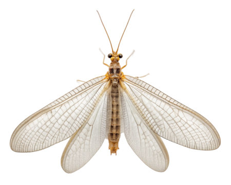 Green lacewing, a delicate flying insect