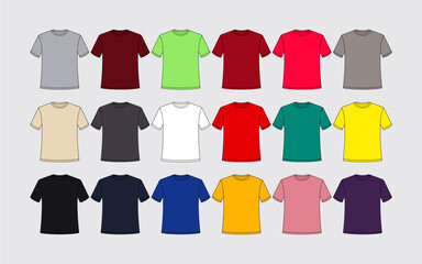 Colored tshirt vector illustration template white tshirt vector drawing