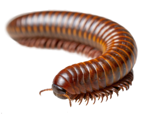 Millipede, a myriapod with many legs and segments