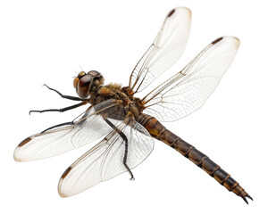 Closeup of a brown dragonfly, studio shot