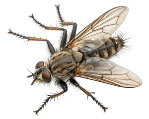 Top view of a hairy fly, macro shot