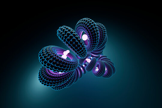 Abstract neon futuristic computer graphic inspired by 90s technology