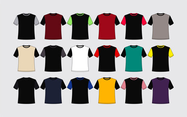 Colored tshirt vector illustration template white tshirt vector drawing