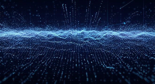 Abstract network background with glowing blue dots and futuristic connections