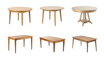 Collection of six wooden tables