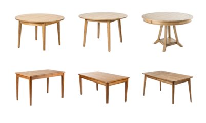 Collection of six wooden tables