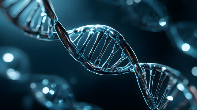 Dna double helix structure representing genetics and science