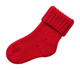 Cozy red sock home product isolated on transparent background