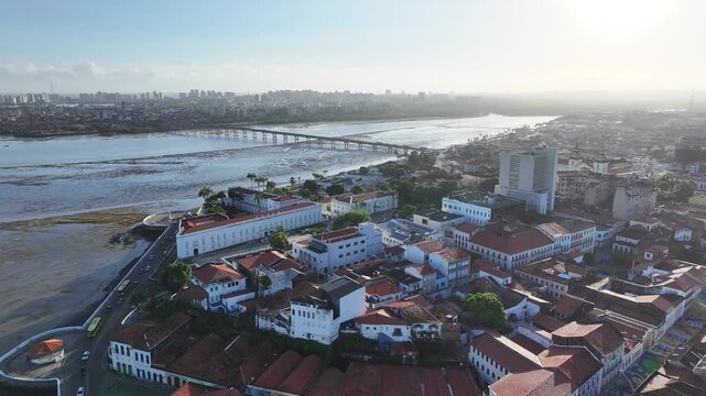 Sunset In Sao Luis Skyline At Sao Luis In Maranhao Brazil. Downtown Cityscape. Beautiful Skyline. Sao Luis Skyline At Sao Luis In Maranhao Brazil. Sunset Sky. Tourism Travel. Brazil Northeastern.