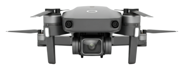 Drone aerial capture clear sky isolated on transparent background