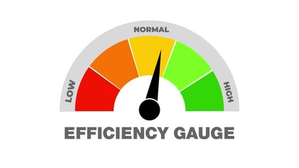 Efficiency Gauge meter icon.Simple rainbow color Speedometer Icon on Transparent Background. - Powered by Adobe