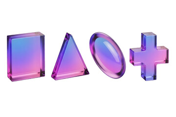 Geometric shapes, gradient glass elements