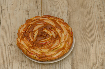 Fresh Apple Pie from Oven in Svaneti Kitchen Tradition