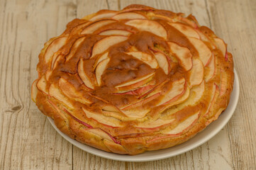 Apple Pie Just Out of Oven on Table in Tbilisi Autumn