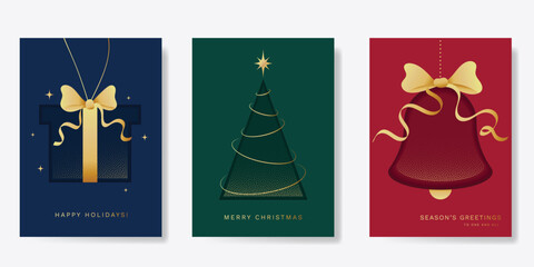 Christmas Luxury gold  invitation card design vector. Christmas pine leaves, snowflake with gold foil and spot texture on navy blue background. Design illustration for cover, print, poster, ads.