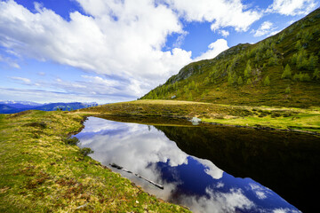 Landscape at Goldeck. Nature on the mountain of the Latschurgruppe in the Gailtal Alps in...