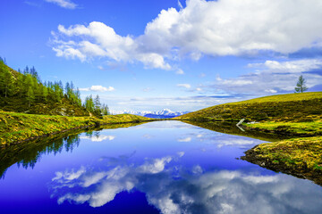 Landscape at Goldeck. Nature on the mountain of the Latschurgruppe in the Gailtal Alps in...