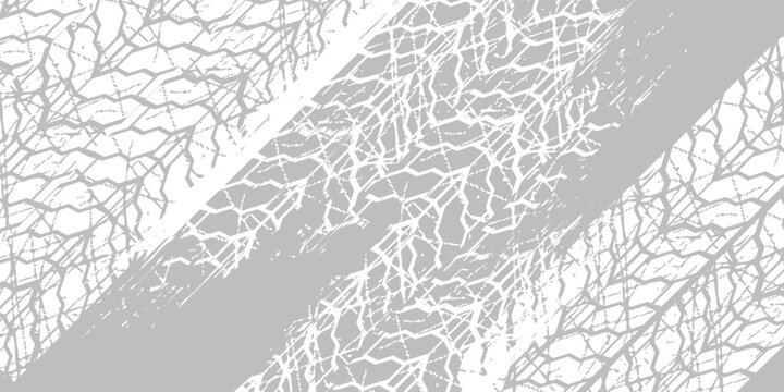 gray grunge eye catching dirty tire track pattern grunge texture banner vector illustration. vector grunge design background