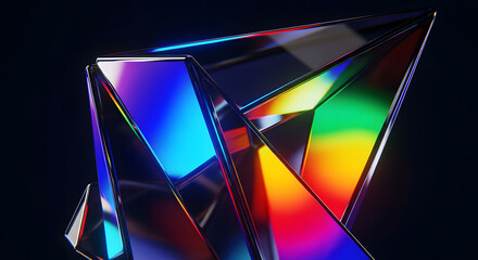 Abstract prism with vibrant colors, a captivating and modern design element