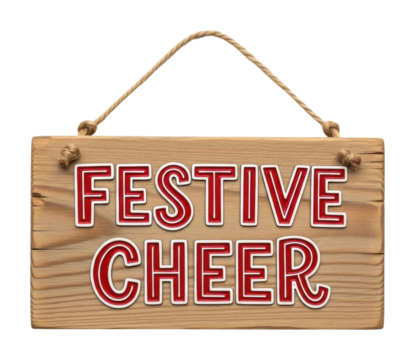 Festive cheer sign holiday home graphic design isolated on transparent background