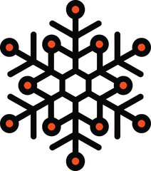 Artistic winter scene illustration featuring falling snow and a vibrant color palette for festive designs