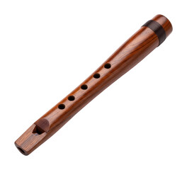 Naklejka premium Traditional wooden flute music isolated on transparent background
