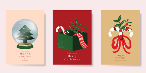 Christmas Luxury gold  invitation card design vector. Red Christmas ornamental on green background. Design illustration for cover, print, poster, ads.