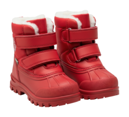 Winter adventure ready red boots for kids product playful isolated on transparent background