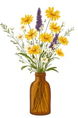 selective focus arranging flowers in vase, simple flat pastel