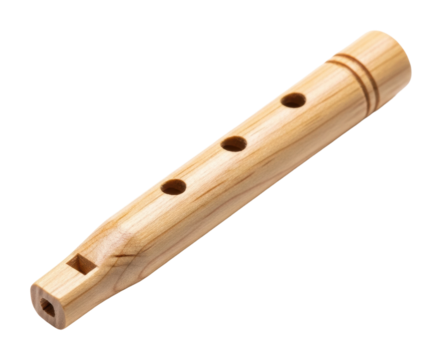 Traditional wooden flute playing event park musical performance isolated on transparent background