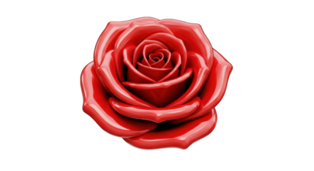 Detailed Red Rose with Glossy Petals on a Black Background flower bloom