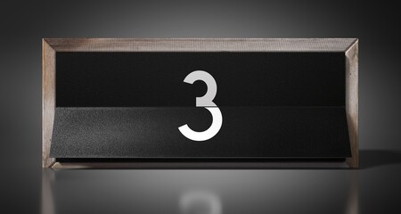 3 - calendar with day of a month - 3D illustration