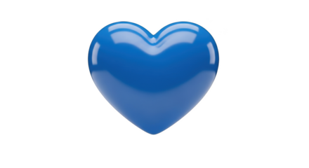 Glossy Blue Heart Shape Isolated on Black Background love symbol