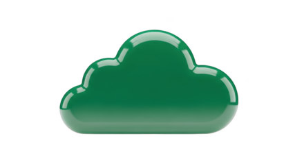 Glossy Green Cloud Shape on a Black Background smooth