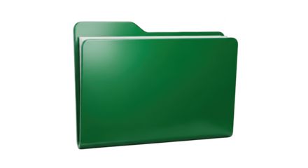 Green 3D Rendered Folder Icon with White Paper Inside on a Black Background document file