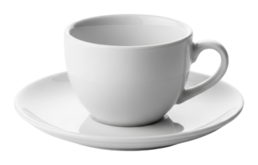 Elegant coffee cup display kitchen table product minimalist isolated on transparent background