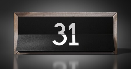 31 - calendar with day of a month - 3D illustration