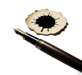 Creative writing tools desk setup visual content minimalist isolated on transparent background