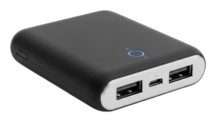 Power bank charging device tech gadgets portable modern isolated on transparent background