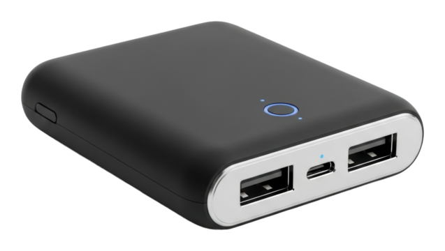 Power bank charging device tech gadgets portable modern isolated on transparent background