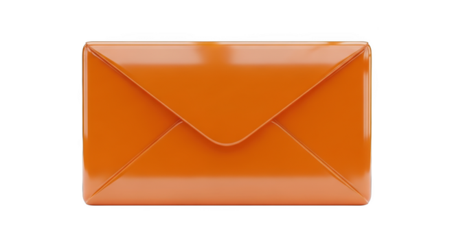 Orange Envelope Icon with Sealed Flap Isolated on Black Background mail email - Powered by Adobe