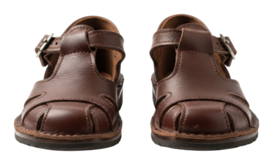 Summer sandals for kids lifestyle stylish brown footwear isolated on transparent background