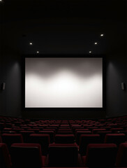 Fototapeta premium Dramatic Empty Theater With Soft Glowing Screen Front View