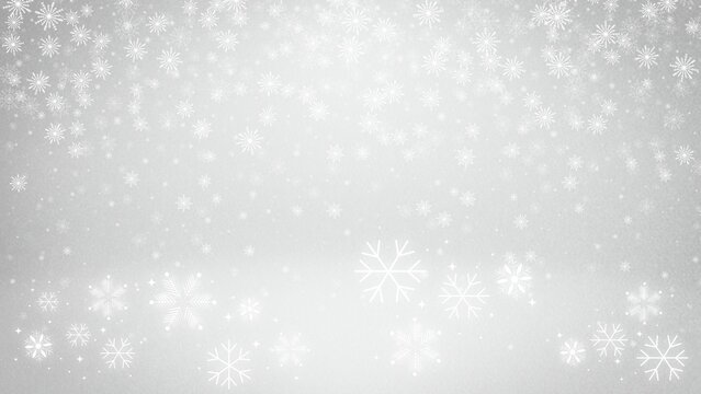 Winter background year end sale design displays snowflakes on a bright gray abstract illustration, creating a festive seasonal look Winter year end sale background with blank space.