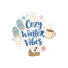 Cozy Winter Vibes Festive Lettering